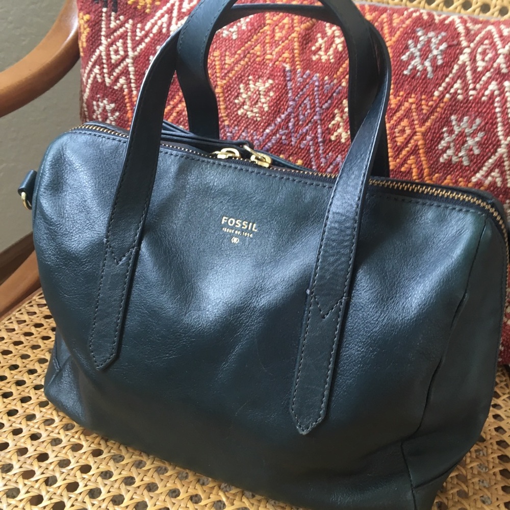 Fossil Sydney Satchel Heritage Blue